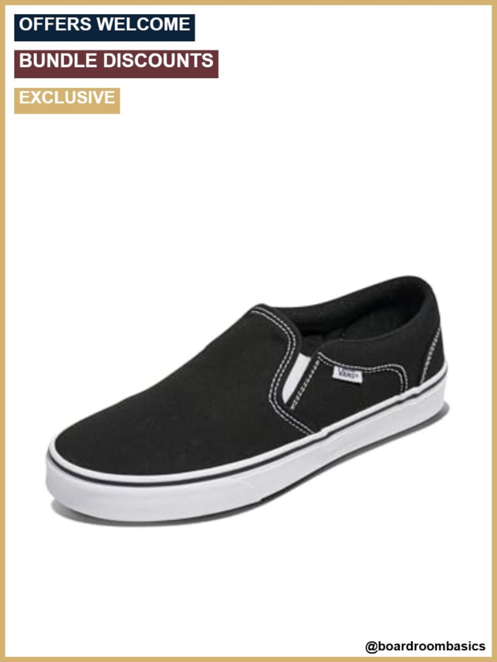 Vans Asher Slip-On Canvas Sneakers Men's Casual Athletic Shoes